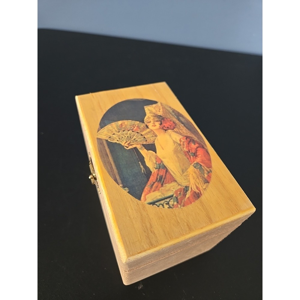 Wood Wooden Trinket Box 5" Long